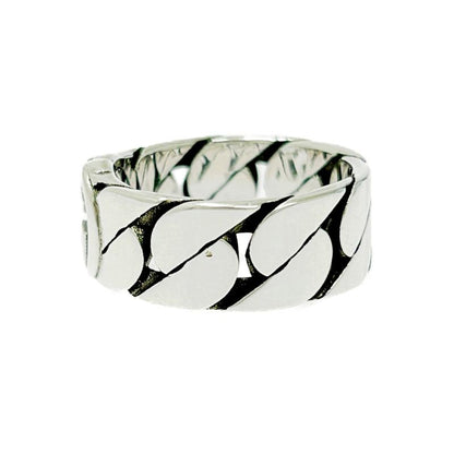 Gucci Silver Interlocking G Chain Ring 6.4g 925 Engraved 481156 Ring