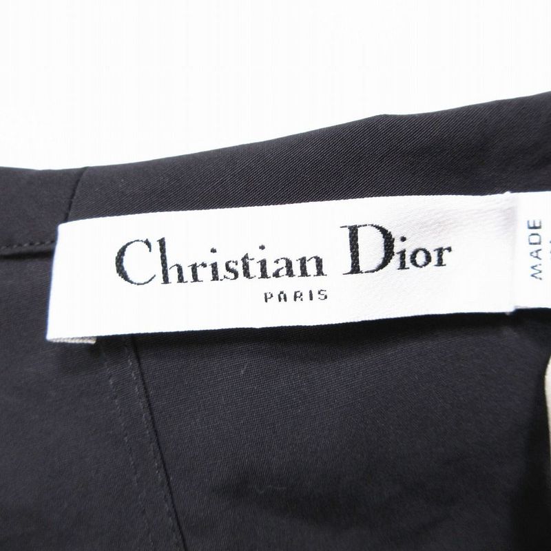 Dior Homme Asymmetric Shirt Cotton Poplin Bee Embroidery Long Sleeves Black