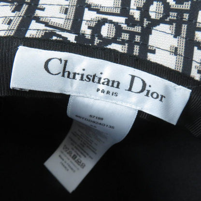Christian DIOR 95tdd924g135 Oblique Bucket Hat With Veil Tulle Black 59 Made In
