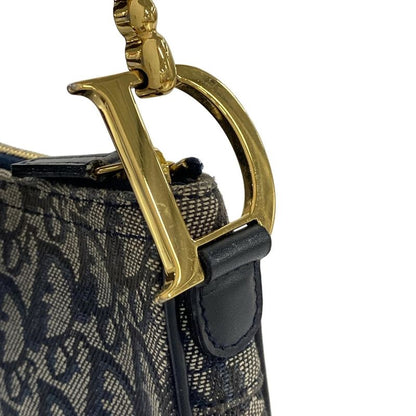 Dior/christian Dior Shoulder Bag Trotter Ivory X Navy X Black Leather