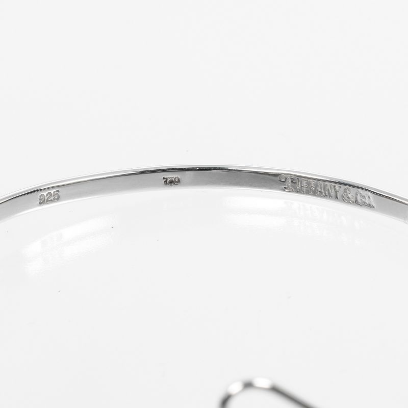 Tiffany & Co Hook & Eye Double Heart Silver 925 X 18K Yellow Gold Ladies 4.78g