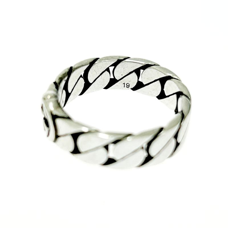 Gucci Silver Interlocking G Chain Ring 5.0g 925 Engraved 399846 Ring