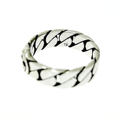 Gucci Silver Interlocking G Chain Ring 5.0g 925 Engraved 399846 Ring