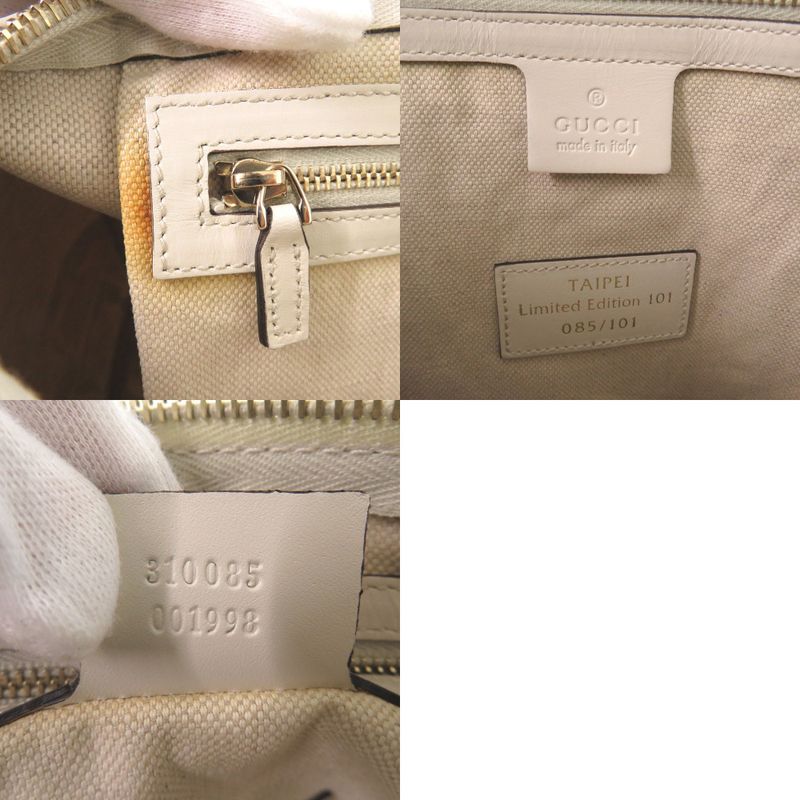 Gucci 2WAY Taipei Limited Edition 101 310085 Leather White Boston Bag White