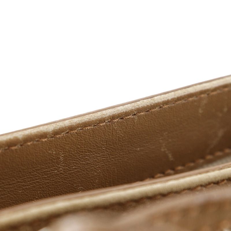 Balenciaga Navy Pochette 339937 Canvas And Leather Brown Women's Shoulder Bag