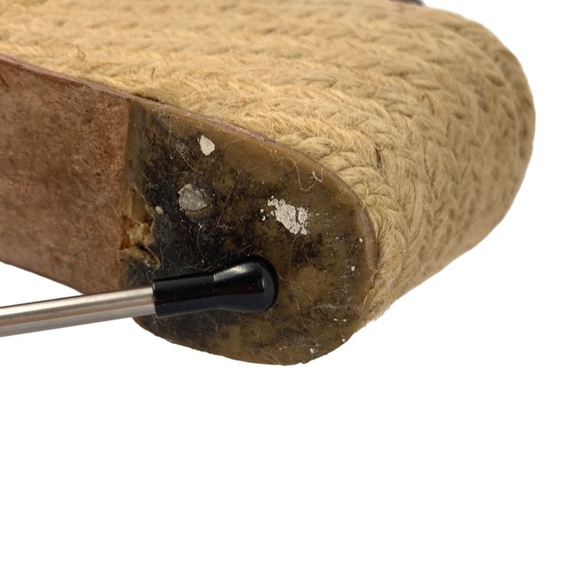 Celine Leather Espadrille Wedge Sole Sandals - 35 - Navy Beige - Women's