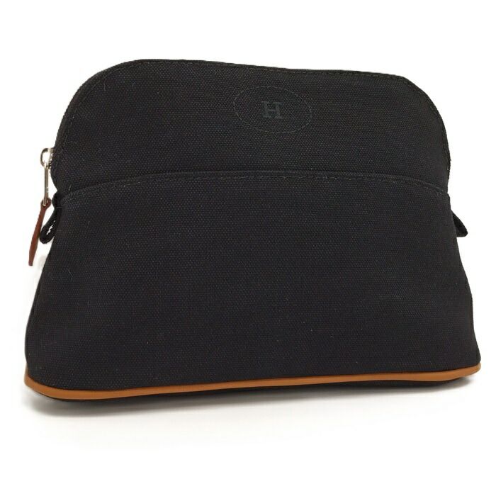 Hermes Bolide Pouch 20 Handbag Canvas Black
