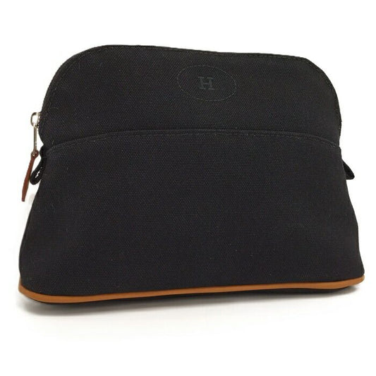 Hermes Bolide Pouch 20 Handbag Canvas Black