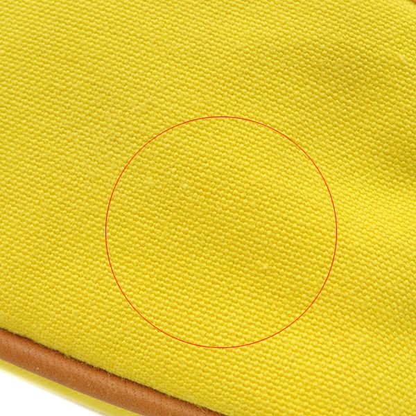 Hermes Pouch Bolide Pouch Mini Cotton Yellow Silver Hardware Yellow