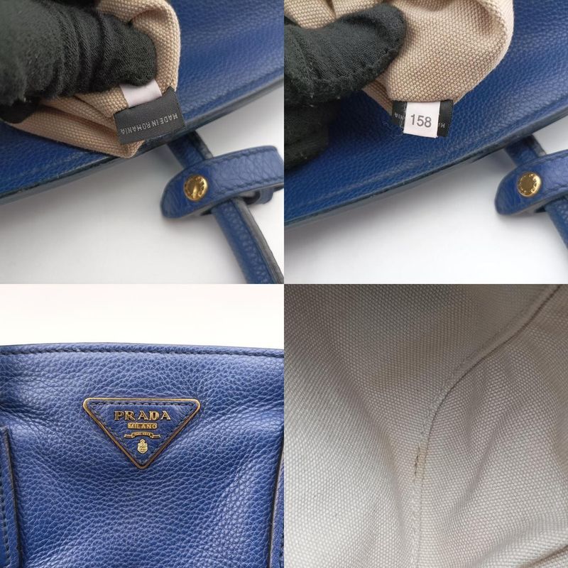 Prada Vitello Grain Blue Leather Bn2767158
