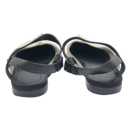 Celine Phoebe Period Leather Flat Mule Sandals White 36.5