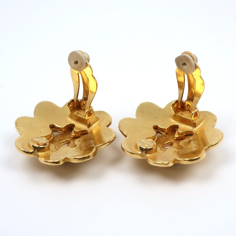 Chanel Flower Coco Mark Vintage Gold Plated 96P Ladies 23.6g Earring
