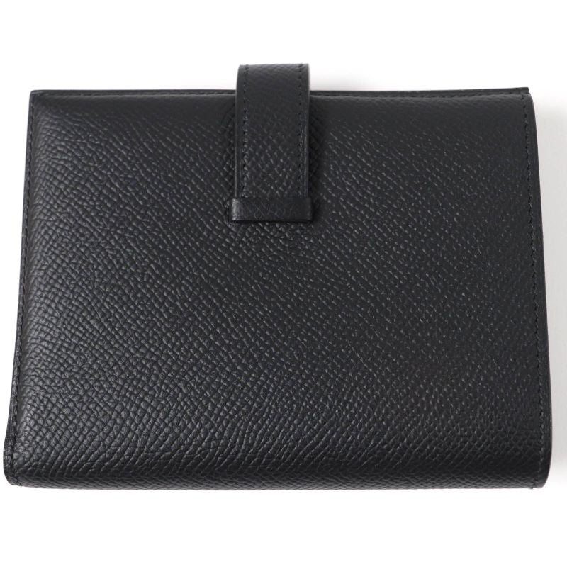 Hermes Bearn Compact Gold Hardware Vaux Epson Bifold Wallet Black With W