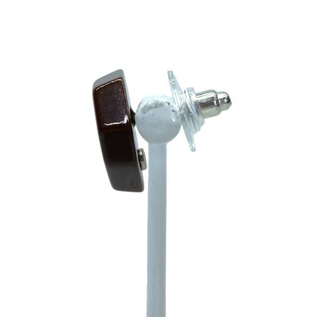 Chanel Earrings Accessories Small Accessories Coco Mark Octagon Plastic Brown