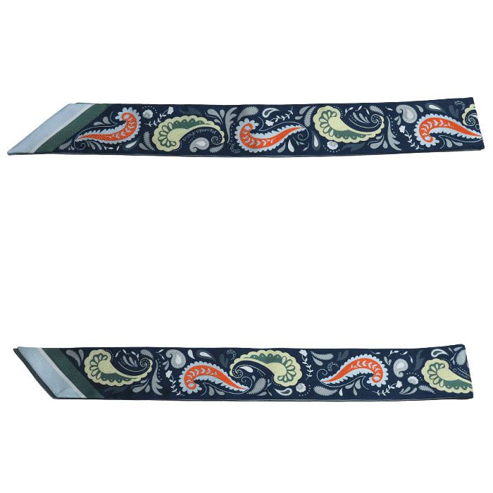 Hermes Guepards Bandana Cheetah Scarf Blue Marine Clesol / Blue Ciel / Green
