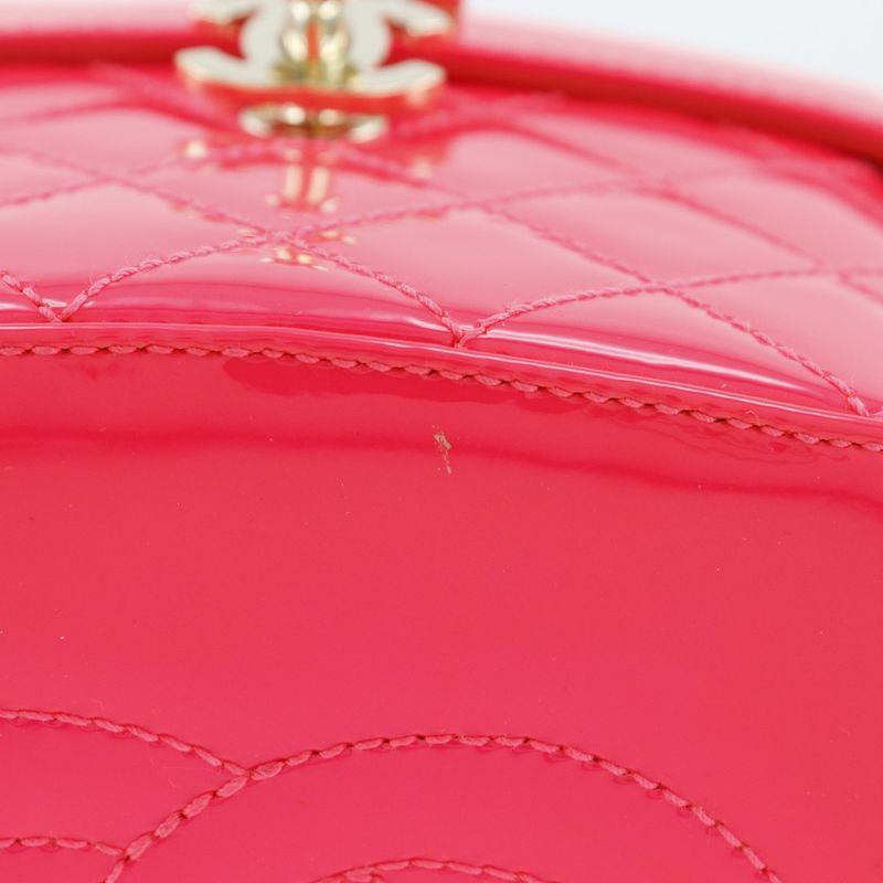 Chanel Vanity Matelasse Party Bag X Patent Leather Pink Ladies Handbag