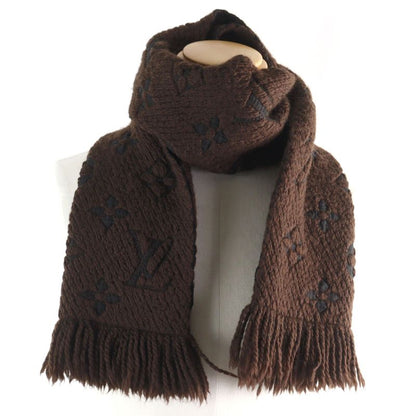 Louis Vuitton 413287 Echarpe Logomania Silk-blend Monogram Fringed