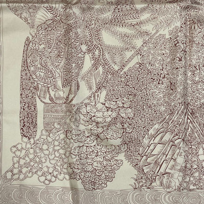 Hermes Legend Of The Trees Scarf Lion Sheep Silk Pink