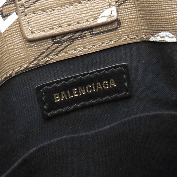 Balenciaga 2way Bag Large Shopping Bag Coated Canvas Leather Brown Gold