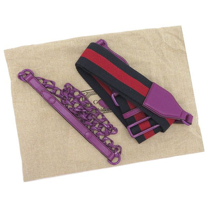 Gucci Shoulder Bag Horsebit Leather Purple Gold Hardware Chain Shoulder Sherry