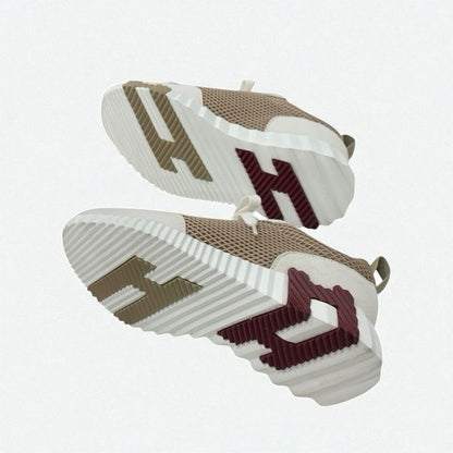 Hermes Bouncing Sneakers Shoes Suede Mesh Beige White
