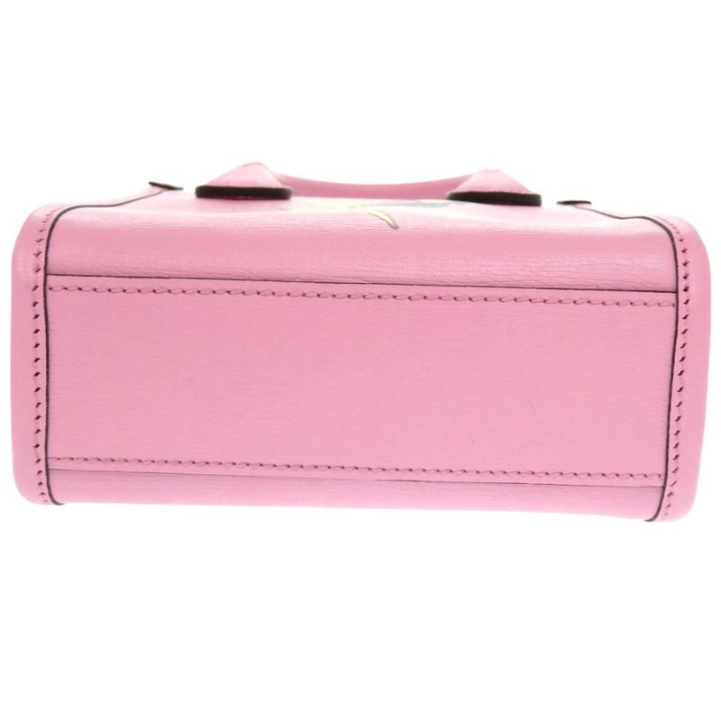 Gucci Bananya Collaboration 671623 Leather 2-way Handbag Pink 0727 Gucci