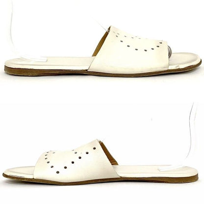 Hermes Sandals White Evelyn 40 25.0 cm Leather