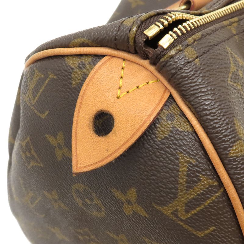 Louis Vuitton Handbag Speedy 30 Monogram Canvas Monogram Gold Hardware Brown