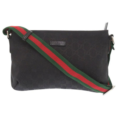 Gucci Sherry Line 189749 GG Canvas Leather Black Shoulder Bag Black 1412 Gucci