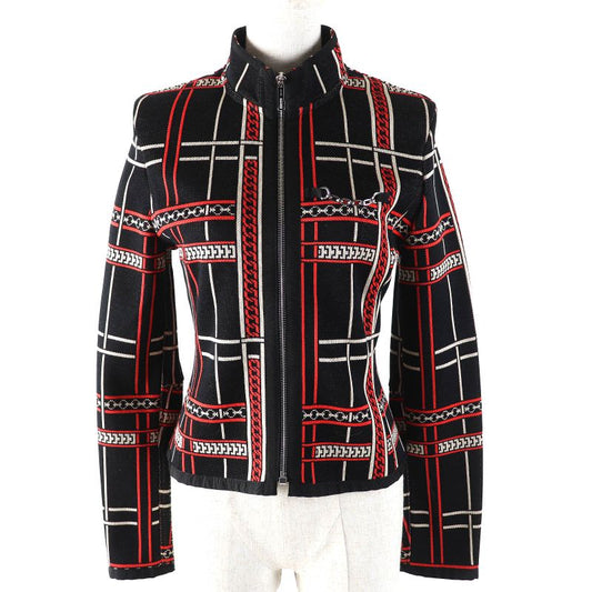 Hermes 2023 3h4209dc Tartan Et Chaines 100% Cotton Racer Jacket Zipup Knit