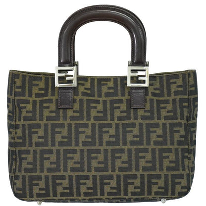 Authentic Fendi Zucca Tote Handbag Canvas Brown 26329 Zucca Bag Pre-owned