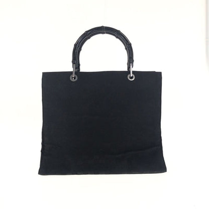 Gucci Bamboo Black Silver Hardware GG Canvas 002 And 1010 Handbag Tote Bag