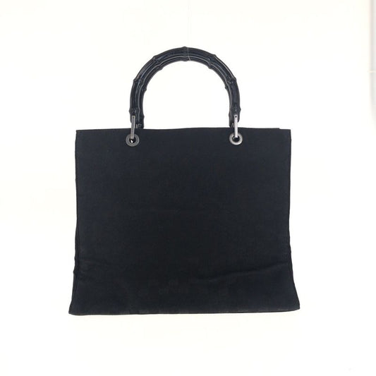 Gucci Bamboo Black Silver Hardware GG Canvas 002 And 1010 Handbag Tote Bag