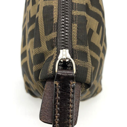 Fendi 2262226540009 Pouch Khaki Nylon/leather Zucca Women Men Fashion