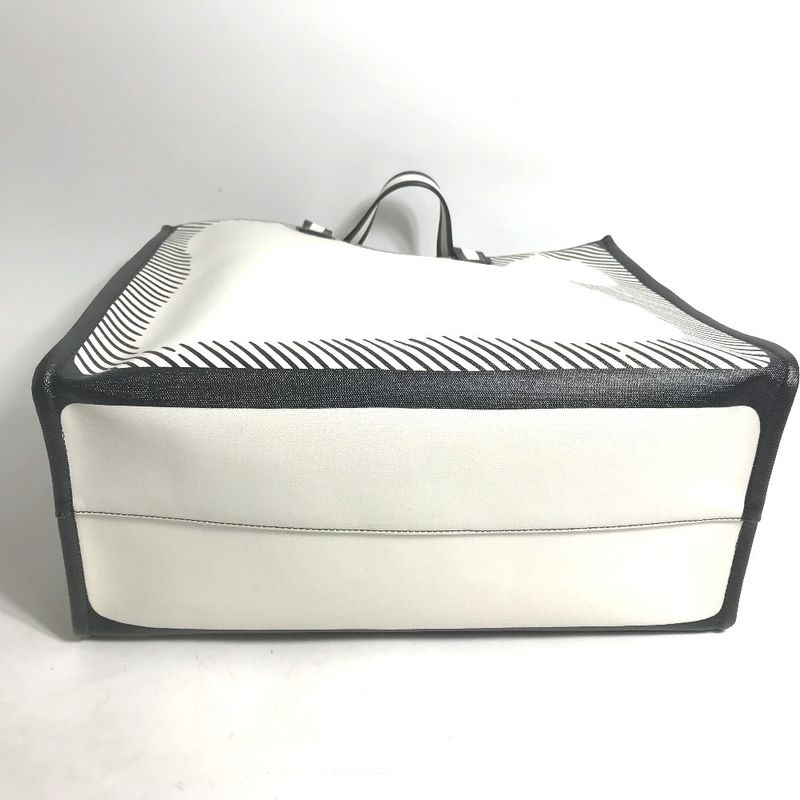 Fendi Tote Shopper Bag 8bh357 Coated Canvas White