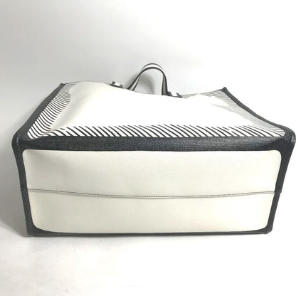 Fendi Tote Shopper Bag 8bh357 Coated Canvas White