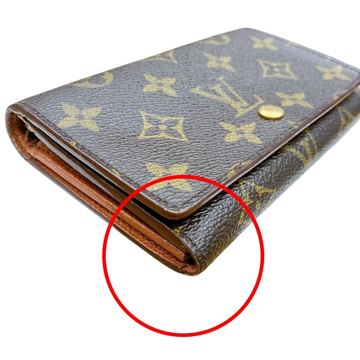 Louis Vuitton Monogram L-shaped Zipper Porte Monnaie Vie Tresor Fold