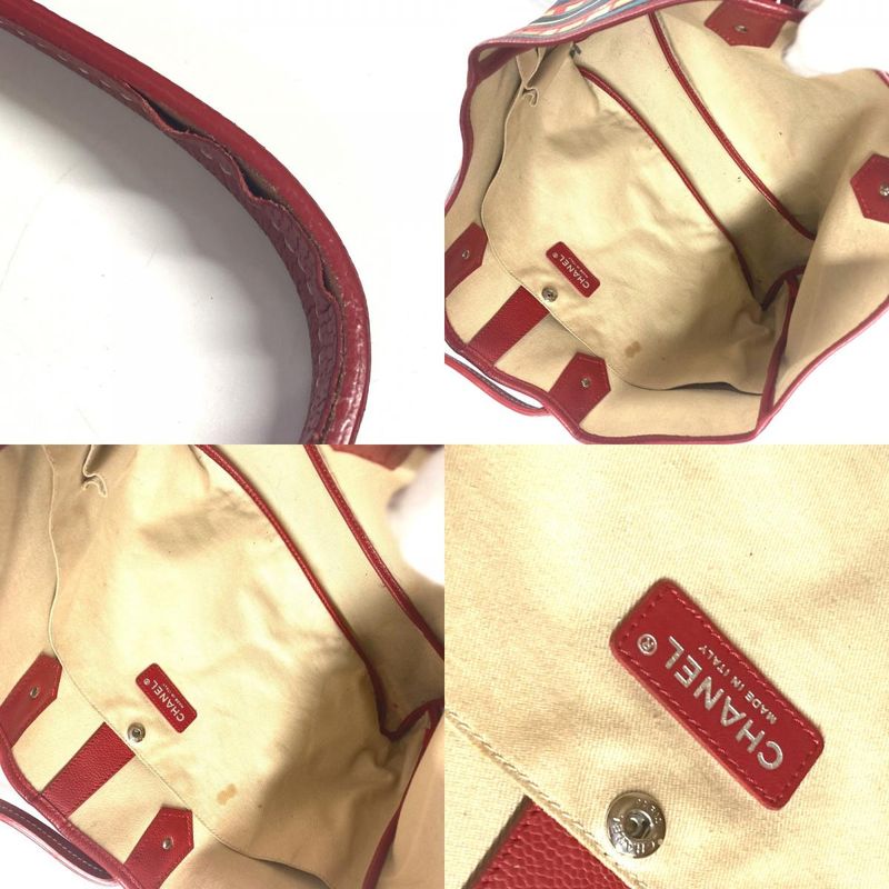 Chanel Central Station Tote Bag Pvc/leather Red