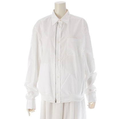 Hermes Cotton Double Zip Serie Button Long Sleeve Shirt Jacket White 41/16