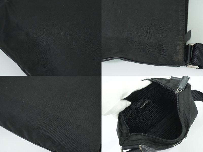 Authentic Prada Nylon Shoulder Bag Pochette Black Bag Pre-owned [follow-up