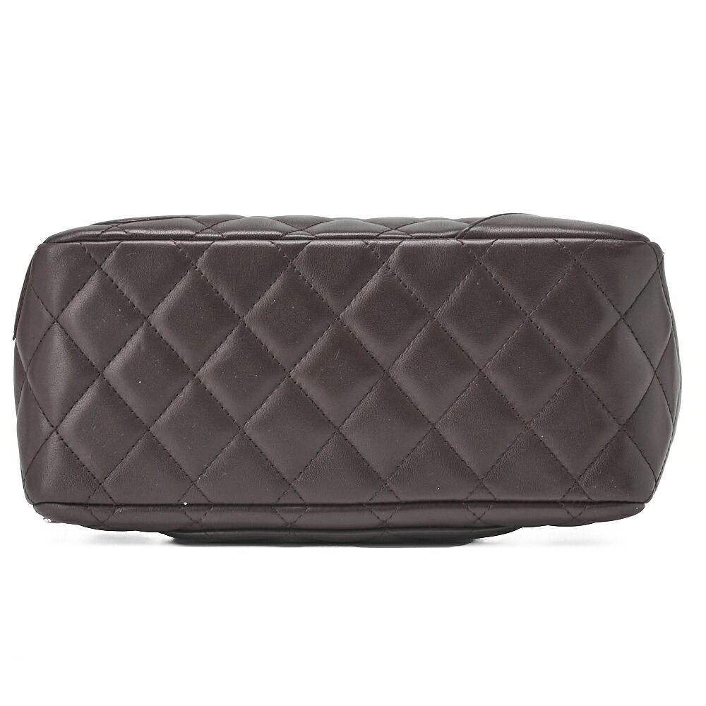 Chanel Cambon Line Calfskin And Enamel Mini Tote Bag In Brown With Silver