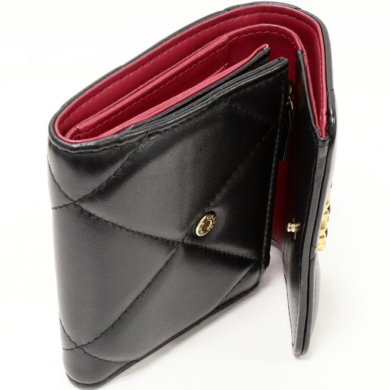 Chanel Trifold Wallet With Coin Purse Chanel 19 Small Flap Wallet In Lambskin