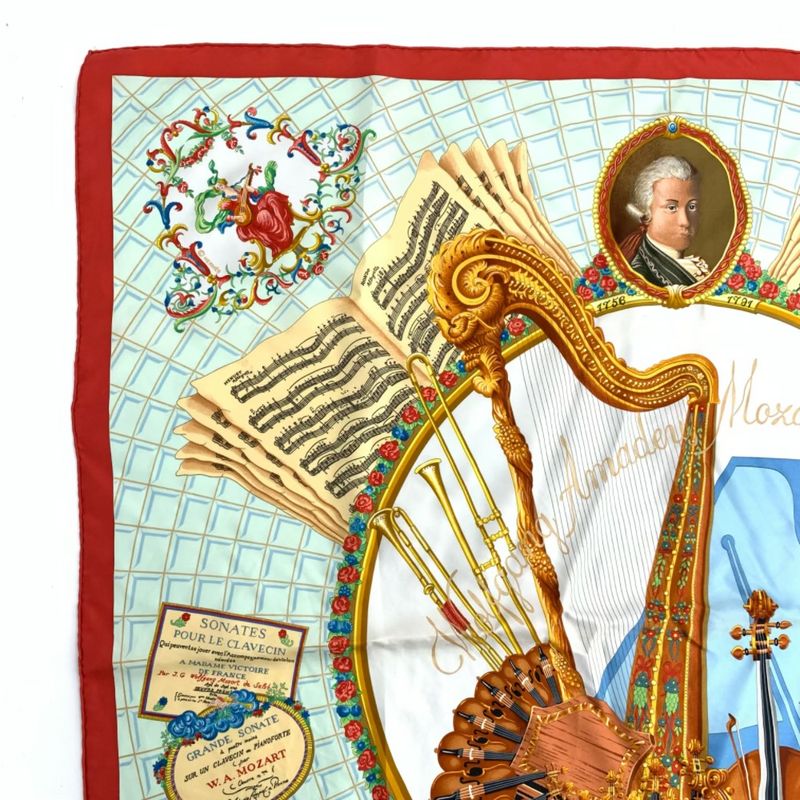 Hermes Carre 90 Wolfgang Amadeus Mozart Hymn To Mozart Silk Scarf