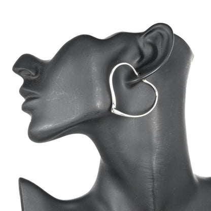 Tiffany & Co Open Heart Hoop Medium 925 Silver Ladies 9.85g Earrings