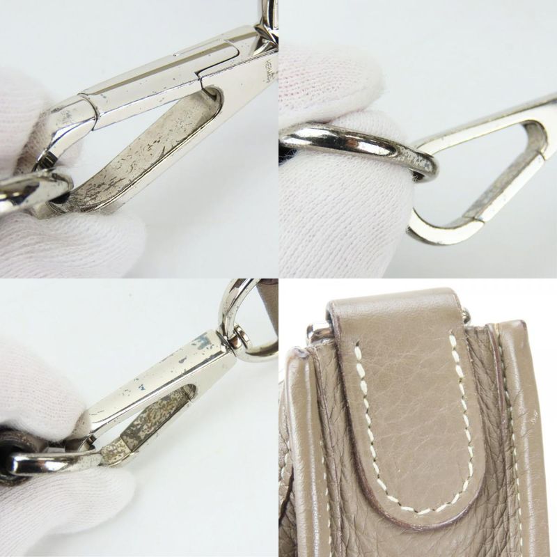 Hermes Shoulder Bag Evelyn 2PM Taurillon Clemence Etoupe Gradient Silver