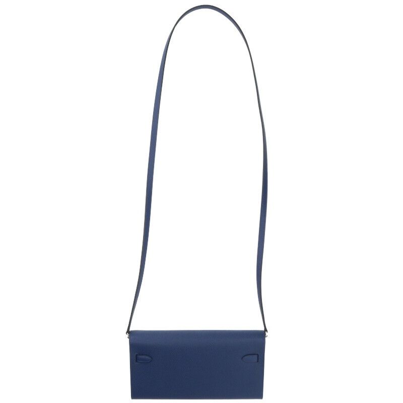 Hermes Kelly Togo K Engraved Svhardware Vaux Epson Blue Saphir Wallet Women's