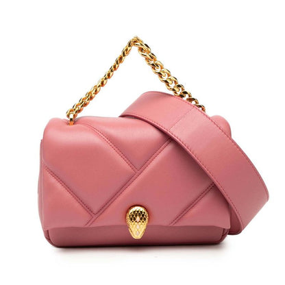 Bulgari Serpenti Forever Cabochon Chain Handbag Shoulder Bag 2WAY Pink Leather