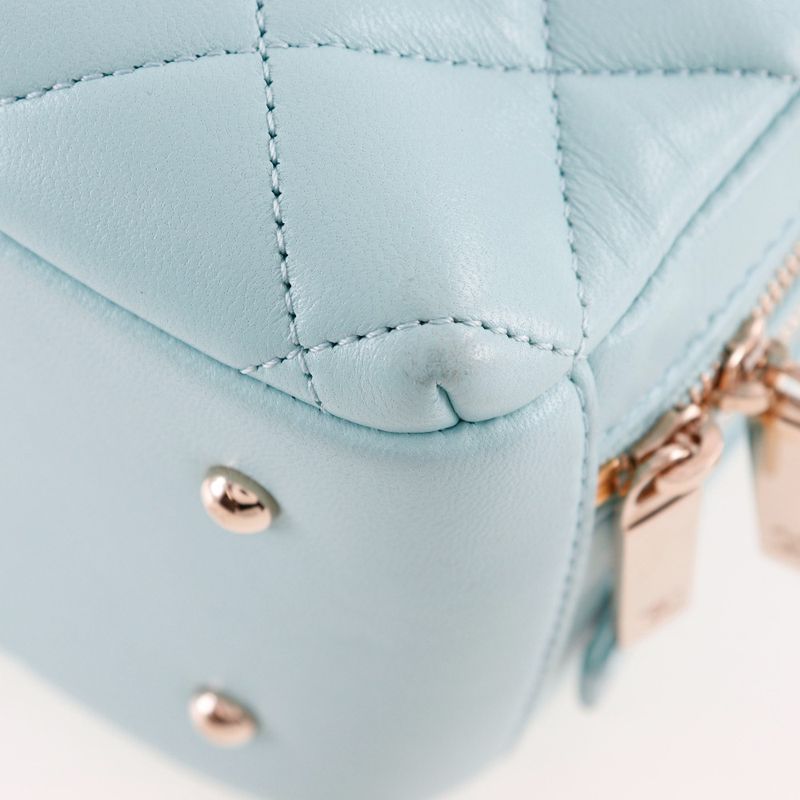 Chanel Trendy Coco Mark Matelasse 2WAY Shoulder Calf Light Blue Women's Handbag