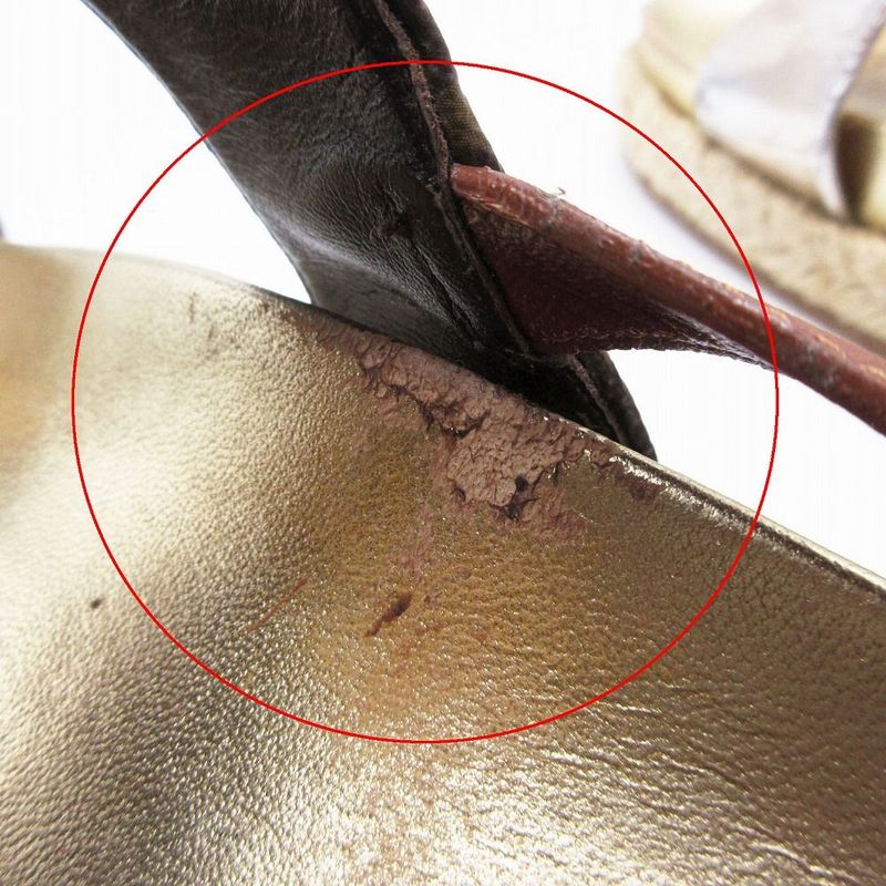 Louis Vuitton Monogram Flat Sandals Espadrille Back Strap 37 23.5cm (9.25in)