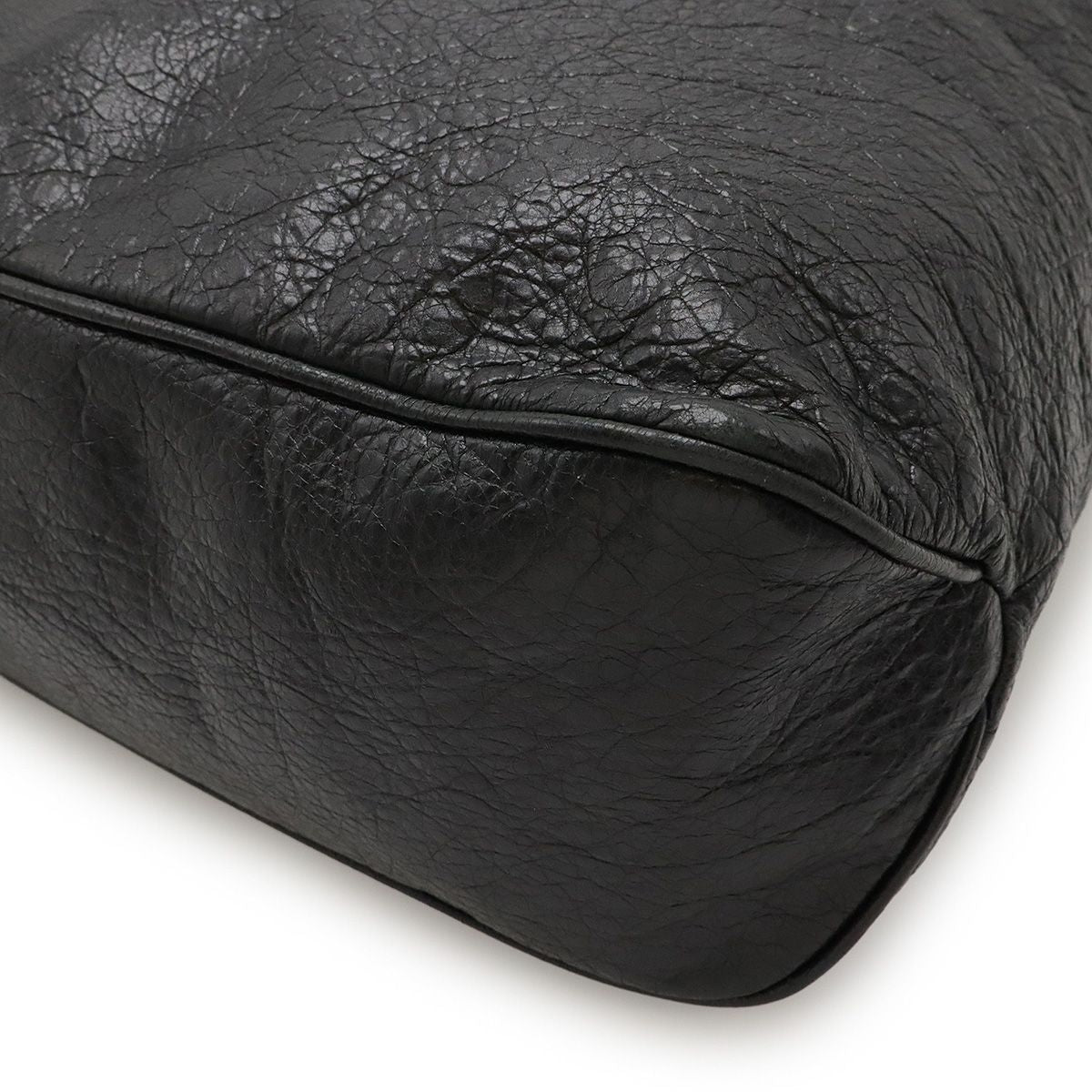 Balenciaga Tote Bag 2WAY Shoulder Bag Leather Black With Silver Hardware 298978